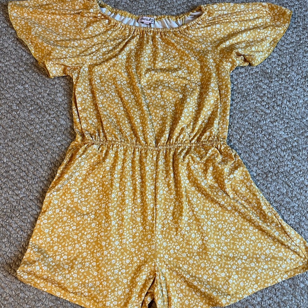 Girls romper yellow size 14